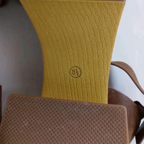 MIA Nira Open Toe Platform Sandal Brown Faux Wood Heel Boho Y2K Womens Size 8.5 - Picture 10 of 10